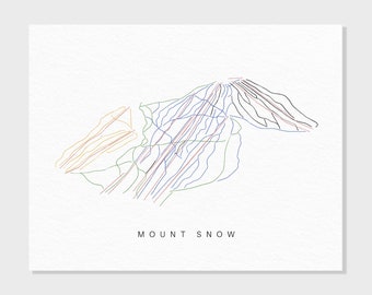Berg sneeuw | Vermont | Routekaart cadeau voor berghuis skidecor, gepersonaliseerd familiereizen winteravontuur, minimalistische kunstafdruk