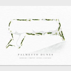 Palmetto Dunes | Hilton Head Island, SC | Golf Course Map, Personalized Golf Art Gifts for Men Wall Decor, Custom Watercolor Print