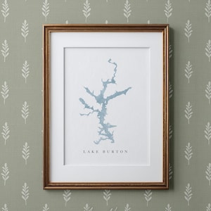 Lake Burton | Clayton, Georgia | Cadeau aquarel kaart meer, decor meerhuis, gepersonaliseerde kunst huwelijkscadeau, aangepaste reisschildering, kunstafdruk