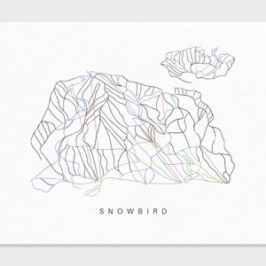 Schneevogel | Utah | Wanderkarte Geschenk für Berg Haus Ski Dekor, personalisierte Familienreise Winter Abenteuer, minimalistischer Kunstdruck
