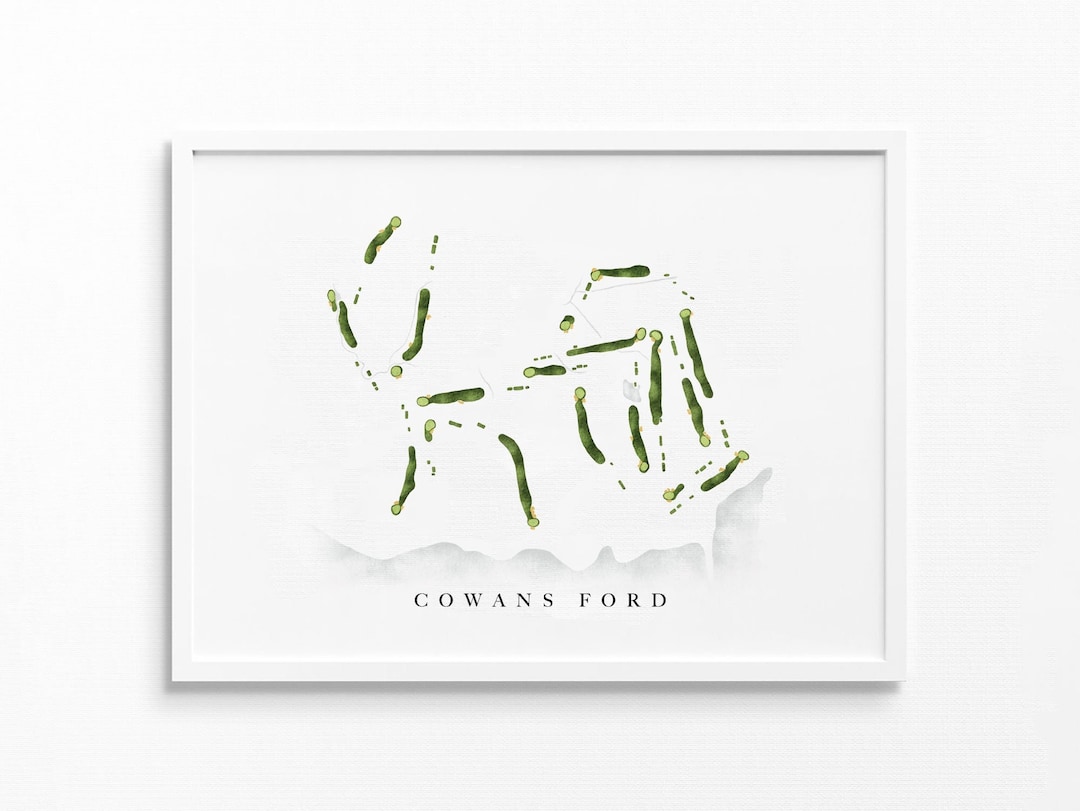 Cowans Ford Stanley, NC Golf Course Map, Golfer Decor Gift for Him