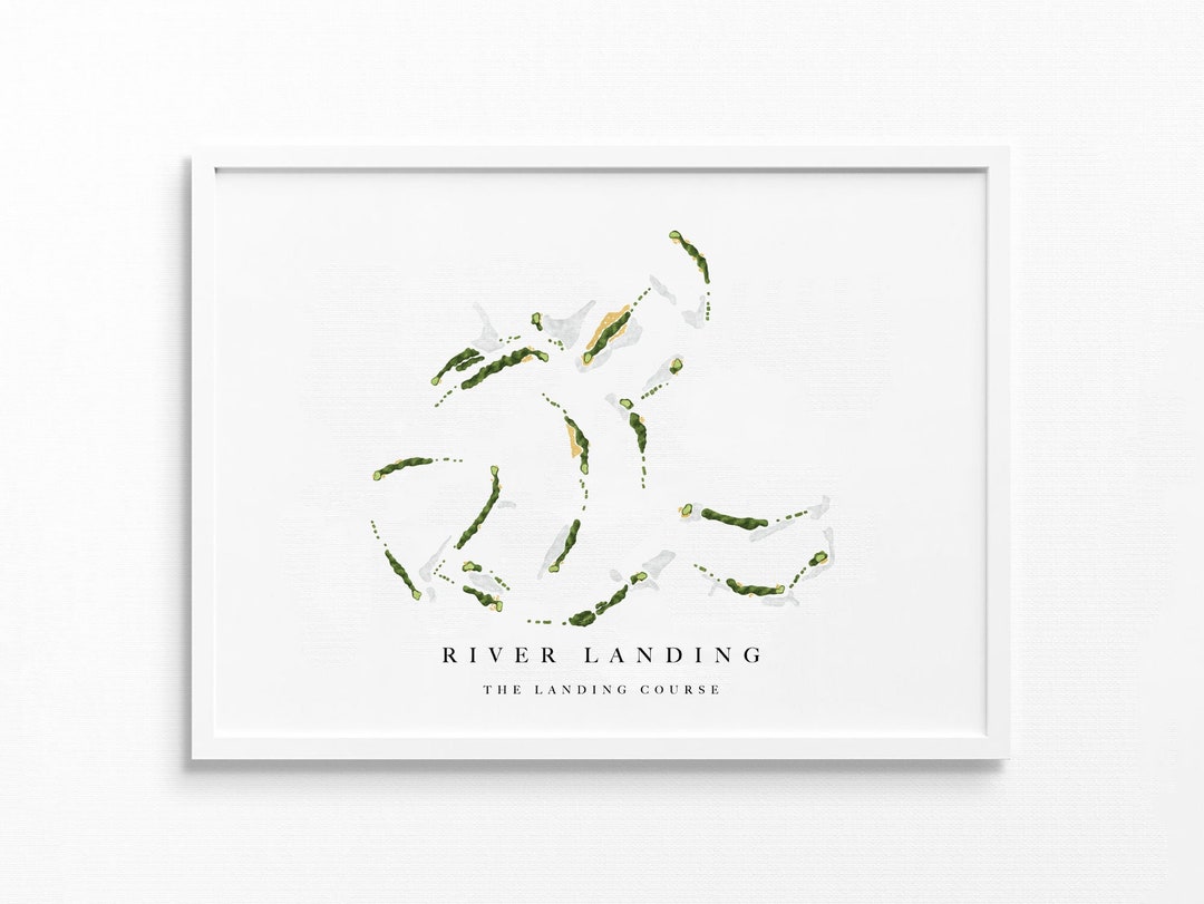 River Landing Wallace, NC Golf Course Map, Golfer Decor Gift for Him