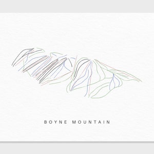 Boyne Berg | Württemberg | Wanderkarte Geschenk für Berg Haus Ski Dekor, personalisierte Familienreise Winter Abenteuer, minimalistischer Kunstdruck