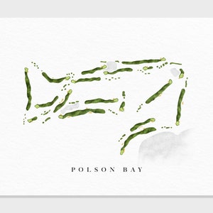 Polson Bay Golf Platz | Polson, MT | Golf Platz Karte, Golf Kunst Geschenke für Herren Wanddekoration, Benutzerdefinierte Aquarell Druck