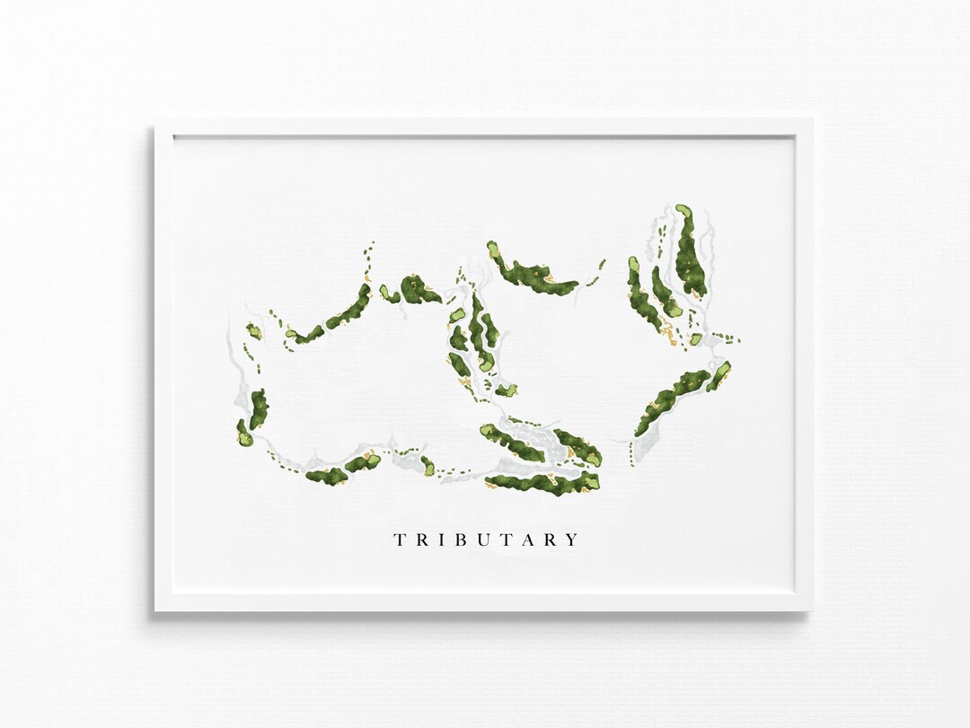 Tributary Driggs, ID Golf Course Map, Personalized Golf Art Gifts for