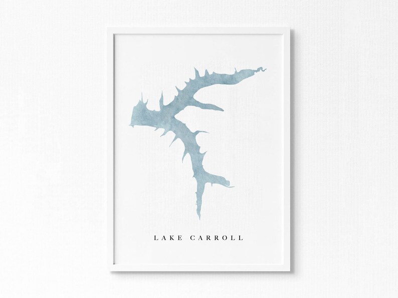 Lake Carroll Lanark IL Lake Map Lake Decor Gift Lake Etsy
