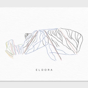 Eldora | Colorado | Wanderkarte Geschenk für Berg Haus Ski Dekor, personalisierte Familienreise Winter Abenteuer, minimalistischer Kunstdruck