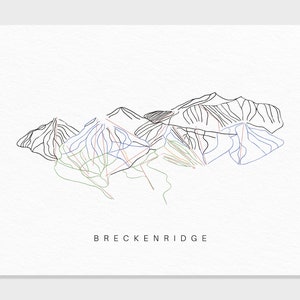 Breckenridge Ski Resort / Colorado / Mappa dei sentieri Regalo Mountain House Ski Decor, Viaggio in famiglia personalizzato Avventura invernale, Stampa artistica