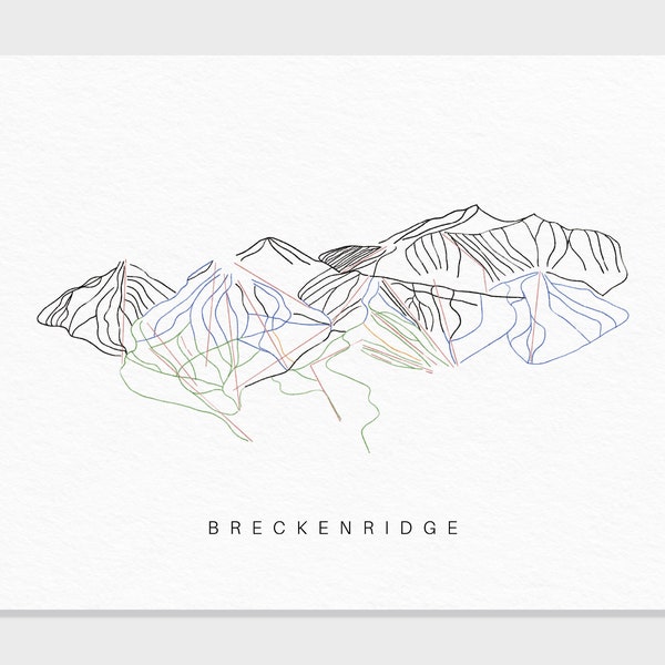 Breckenridge Ski Resort | Colorado | Trail Map Gift Mountain House Ski Decor, Personalized Family Travel Winter Adventure, Art Print