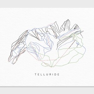 Telluride Ski Resort | Telurid, CO | Weg Karte Geschenk Berg Haus Ski Dekor, personalisierte Familien Reise Winter Abenteuer, Kunstdruck