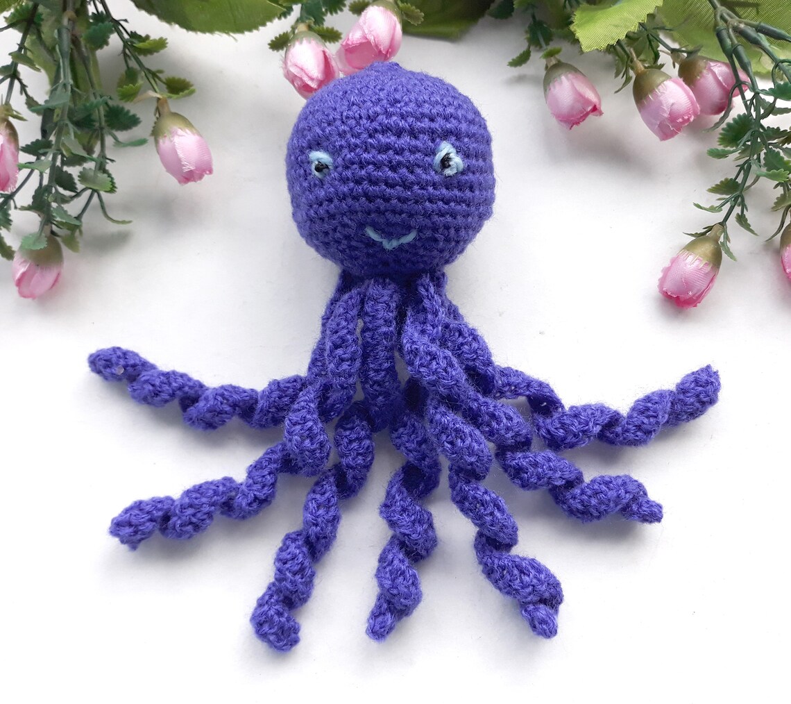 Knitted Octopus Toy for cats with catnip | Etsy