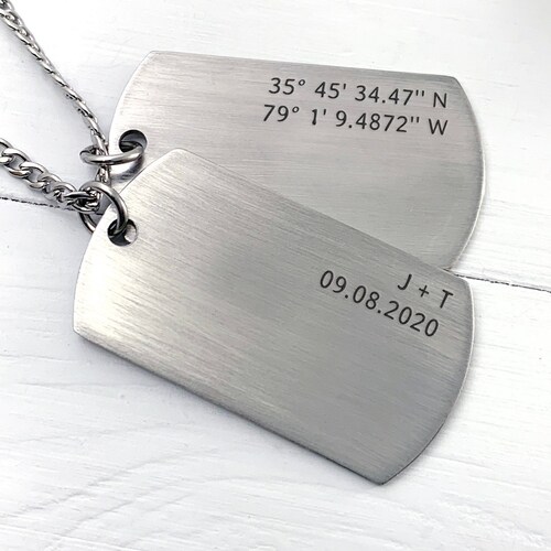 Personalized Dog Tag Necklace Custom Necklace for Men Etsy