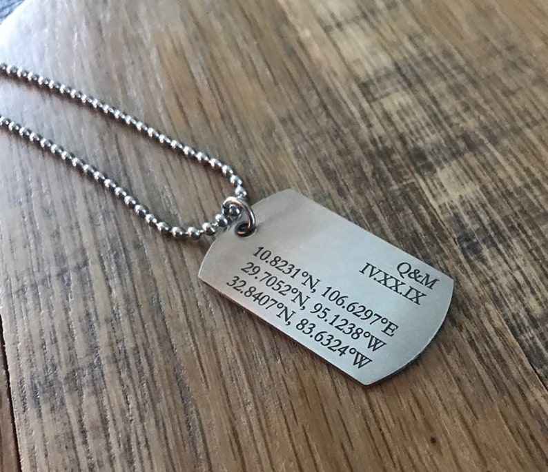 Personalized Dog Tag Necklace Custom Necklace for Men Etsy