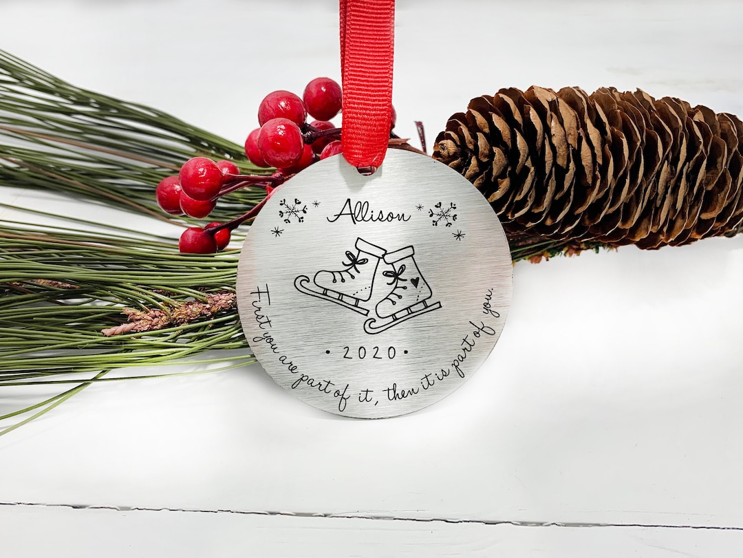 Ice Skating Personalized Ornament Figure Skating Metal Ornament Gift From Coach Girl Who Fell in ...