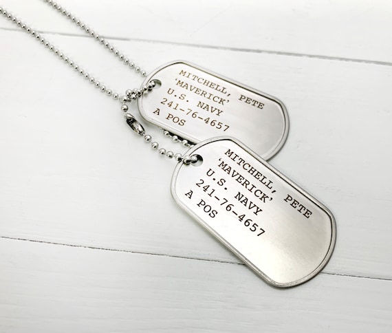 Engraved Dog Tag Necklace Custom Necklace for Men 1st Anniversary
