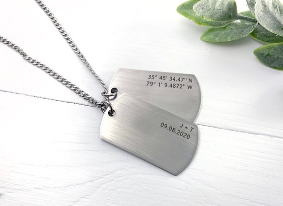 Dog Tags Necklace, Men's Pendants,Stainless Steel Dog Tag