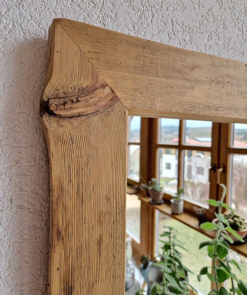 Altholz Spiegel S1792 Holzspiegel Wandspiegel antiko Alte Bretter upcycling nachhaltig Badspiegel Bild 7