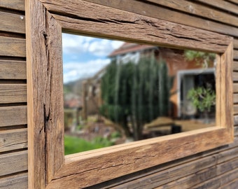 Mirror old wood S1829 wooden mirror wall mirror antique old oak bathroom mirror sustainable handmade old wood mirror