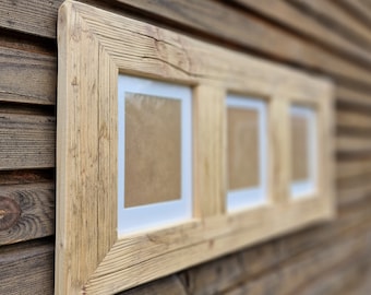 Marco de fotos madera triple espejo de madera recuperada vigas antiguas Bxxx gran loft upcycling producción sostenible