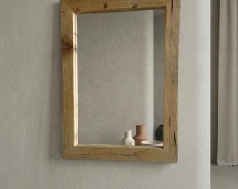 Loftspiegel Altholz Spiegel S2277 Badspiegel Holzspiegel 50 x 70  Altholzspiegel  Loft upcycling nachhaltig wurmstich