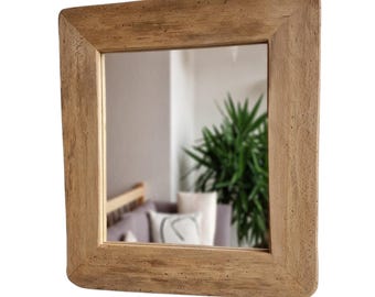 Loft mirror old wood mirror S2002 bathroom mirror wooden mirror 50 x 56 old wood mirror loft upcycling sustainable