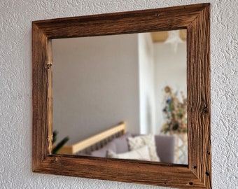 Altholz Spiegel S1845 Holzspiegel Wandspiegel antiko optik Alteiche sonnenverbrannt Holzspiegel upcycling nachhaltig