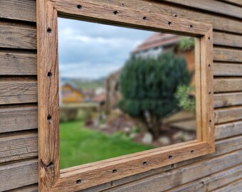 Old wood mirror S1823 wooden mirror wall mirror antique old oak old bathing jetty