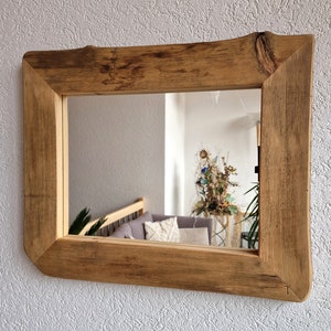 Altholz Spiegel S1792 Holzspiegel Wandspiegel antiko Alte Bretter upcycling nachhaltig Badspiegel Bild 8