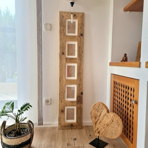 Bilderrahmen 5fach Holz Altholz Spiegel alte Balken B1481 gross Loft upcycling nachhaltig handarbeit Anfertigung