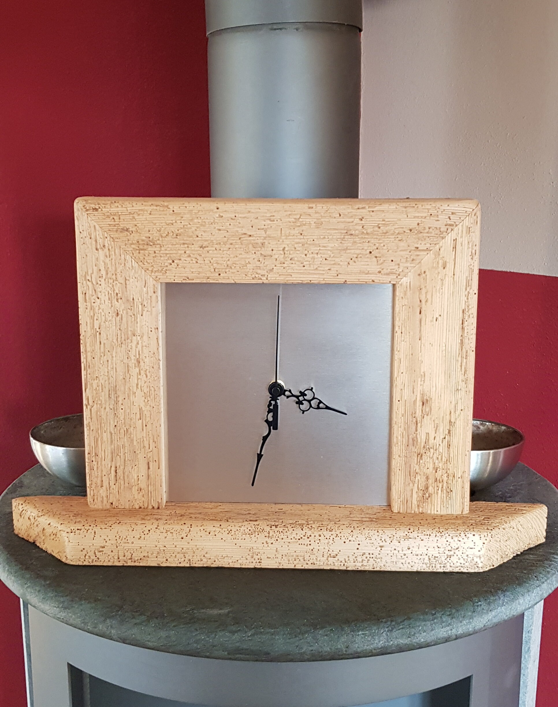 Reloj de la chimenea del reloj de la pared recuperado reloj de | Etsy