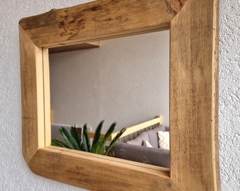 Reclaimed wood mirror S1792 wooden mirror wall mirror antique old boards upcycling sustainable bathroom mirror