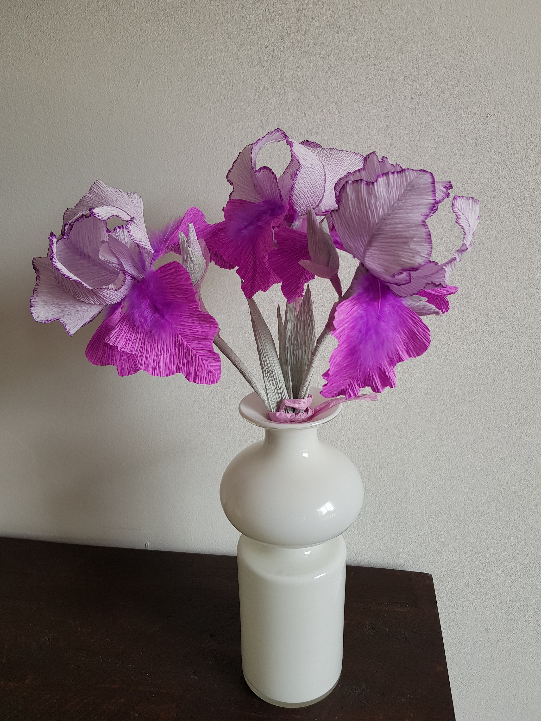 Violet/mauve Crepe Paper Iris Flowers Etsy
