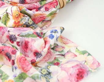 Elegant Women's Boho Floral Linen Scarf Celine scarf