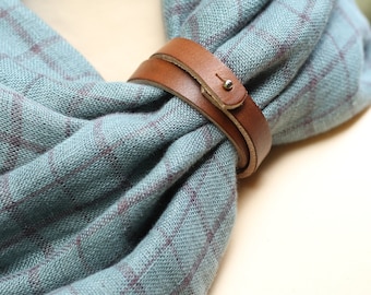 Men's exclusive linen scarf with a checkered pattern, linen scarf, softened linen scarf