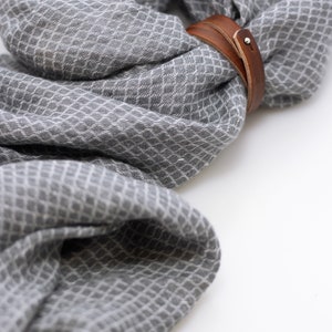 Sciarpa invernale in lino grigio da uomo, bifacciale, di lusso