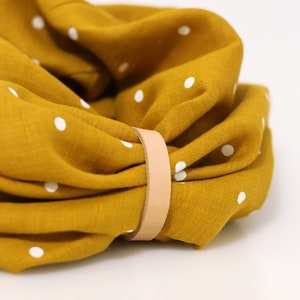 Women's yellow polka dot scarf image 4