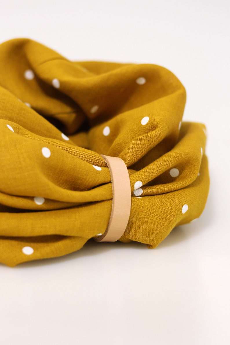 Women's yellow polka dot scarf image 4