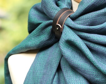 Large men's exclusive scarf made of 100% blue-green linen, men's scarf, warm scarves, women's scarf, linen fabric, washed linen