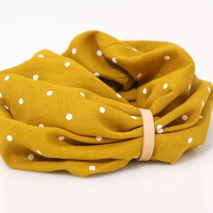 Women's yellow polka dot scarf image 2