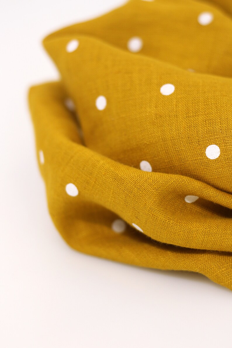 Women's yellow polka dot scarf image 5