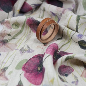 Écharpe élégante pour femme en lin 100 % lin Coquelicots exclusif de qualité supérieure, écharpe d'été florale naturelle 35 x 180 cm, pur lin naturel image 6