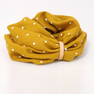 Women's yellow polka dot scarf image 1