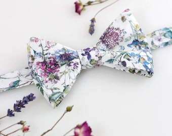 Men&#39;s Unique Floral Bow Tie and Pocket Square Set for Weddings and Events