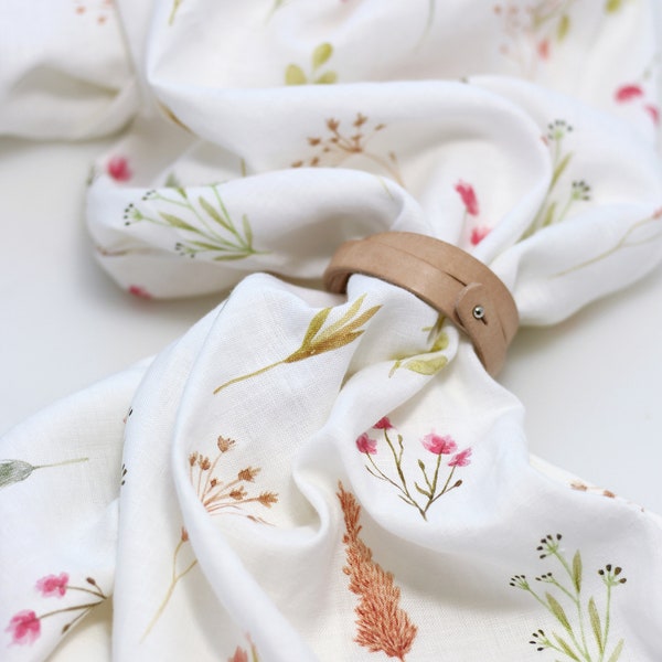 Women's floral scarf • linen scarf for women • floral scarf