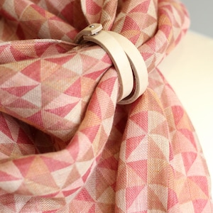 Handmade Orange Pink Women’s Summer Linen Scarf, Softened Rose Gift