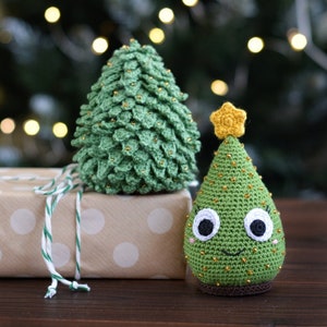 Christmas Tree crochet pattern, amigurumi xmas tree tutorial , DIY crochet mini toy christmas tree with star, softie christmas pine tree