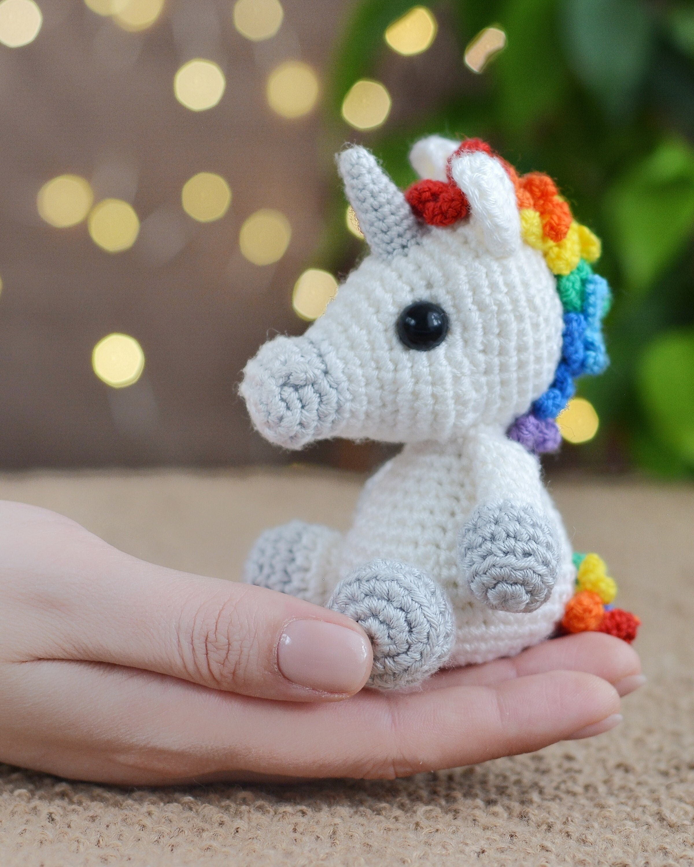 Crochet Rainbow and Horse Key Chain Clip