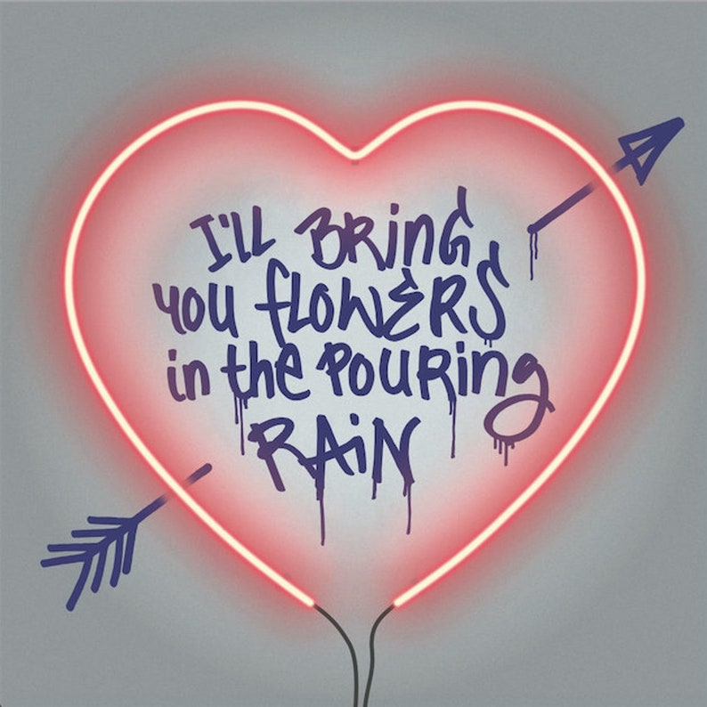I'll Bring You Flowers in the Pouring Rain NEW EDITION 70x70 by Kidb Art Etsy UK