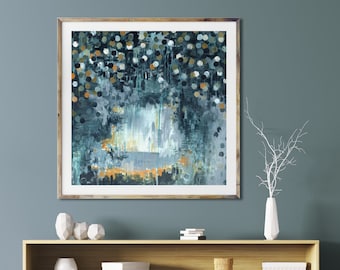 Mid century modern art print, modern abstract art print, modern mid century art, abstract art print, blue abstract, interior wall art, blue