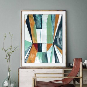Abstract Print, giclee art print, block art, geometric abstract art, modern interior decor, shape art, colorful art print, color block art,